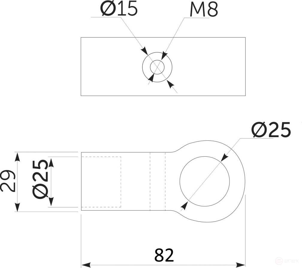 Соединитель 2-х труб d25 (560) простой, черный AKS