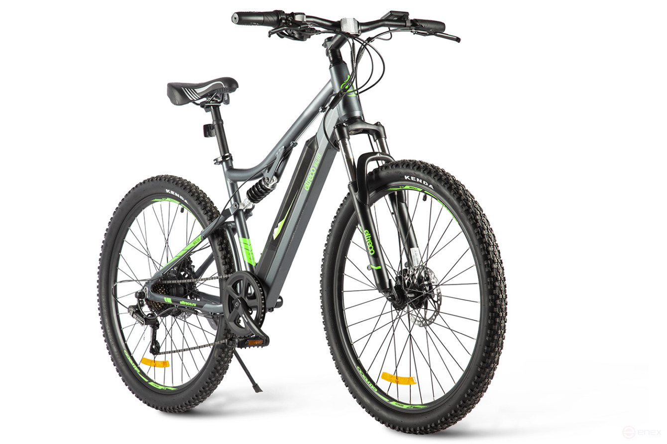 Велогибрид Eltreco Walter Черно-зеленый-2502