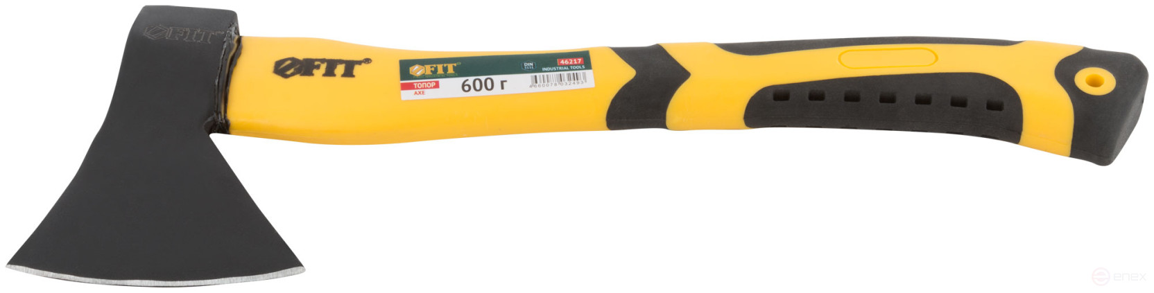 The axe is forged reinforced steel, reinforced fiberglass handle, anti-vibration pads 600 gr.