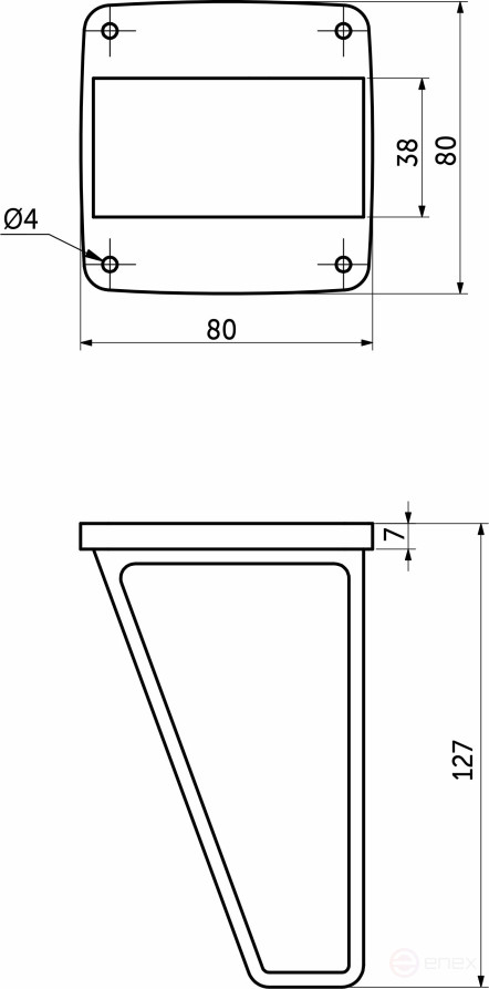 Support meb. plast. V-18 h130 black AKS