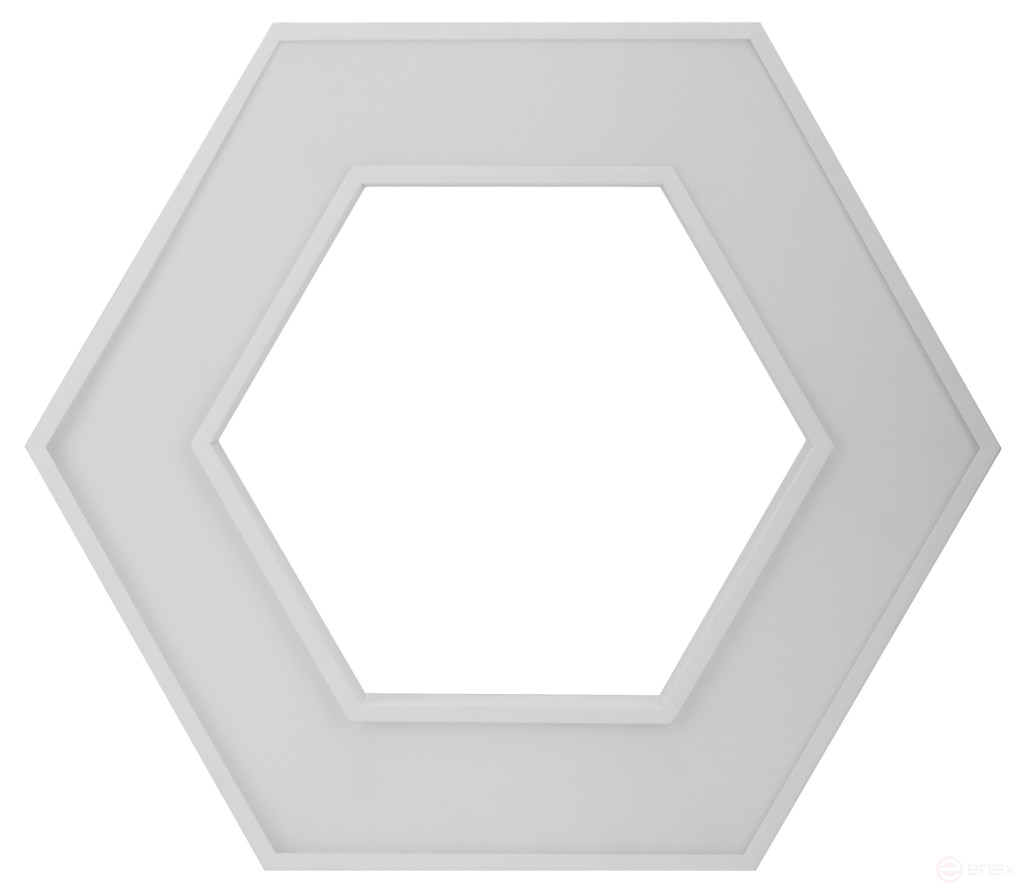 ERA Geometria LED Lamp SPO-123-W-40K-045 Hexagon 45W 4000K 2900Lm IP40 600*80 White Hanging Driver inside