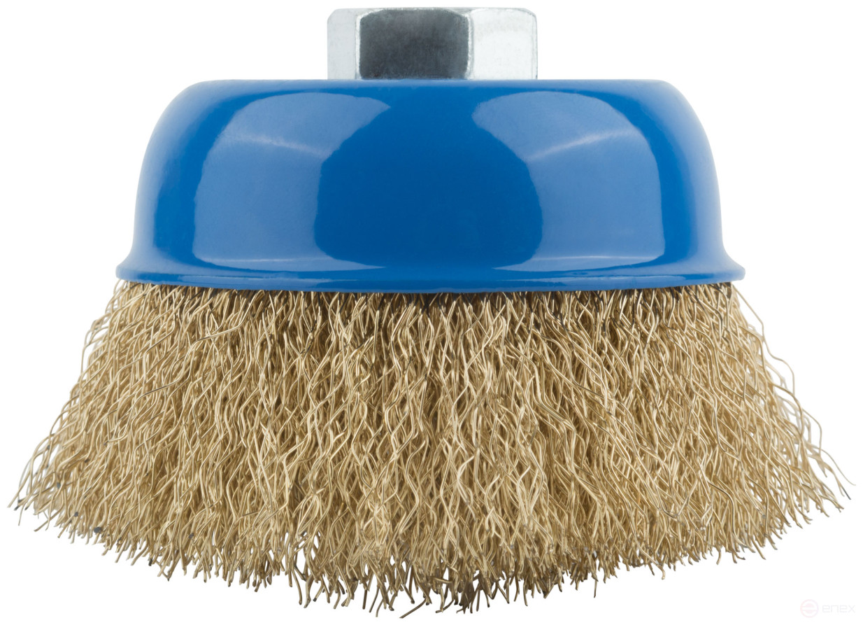 Korschetka, type "cup", nut M14, latuned steel wavy wire 75 mm