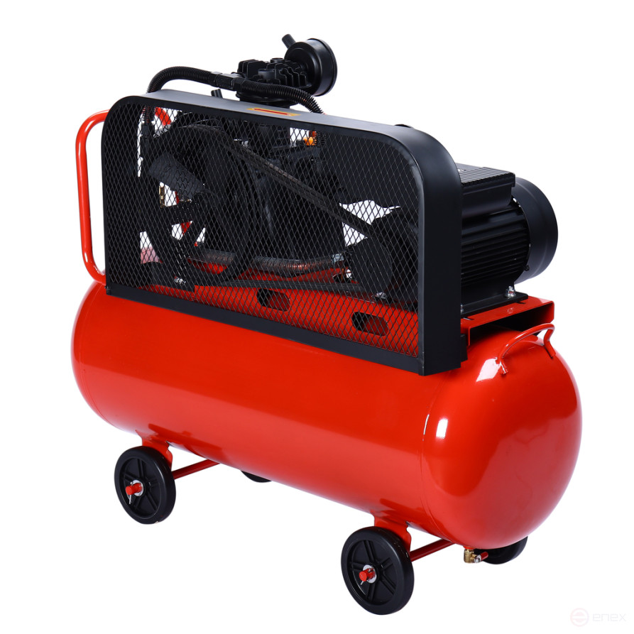 Компрессор пневматический 220В 3.0кВт 8атм. 400л/мин. ресивер-100л поршневой ременной GTE