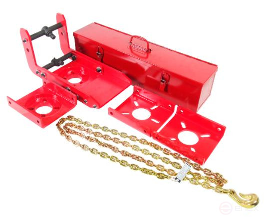 Hydraulic rack straightening device in the JTC case