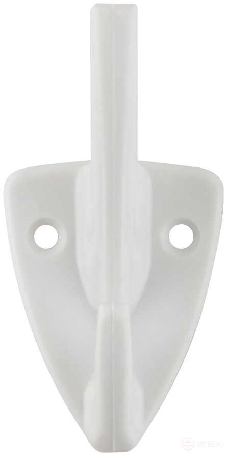 Крючок-вешалка 2-рожковый пластиковый белый