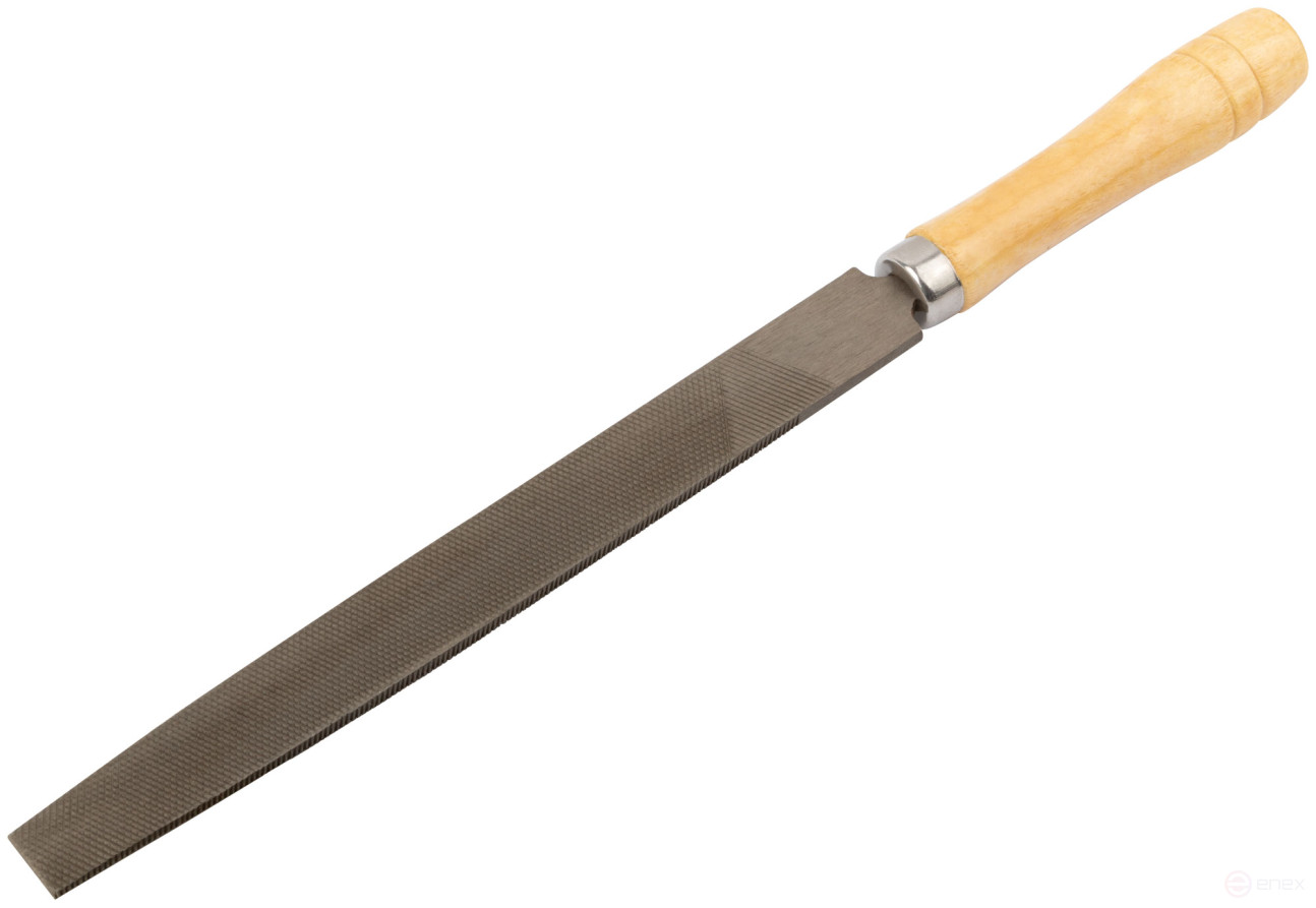 File, wooden handle, flat 200 mm