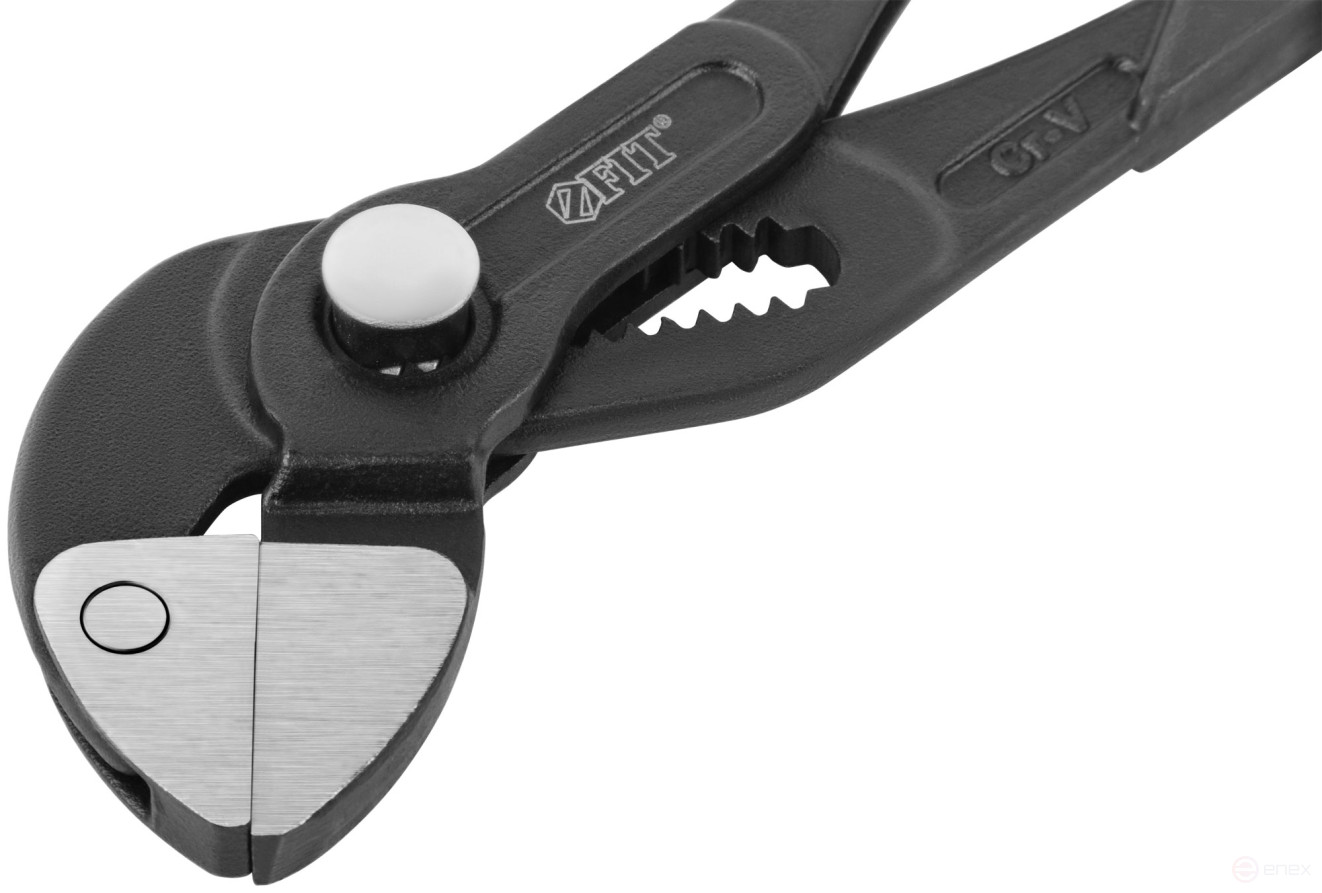 CrV adjustable pliers, quick adjustment, flat jaws without notches, Profi 250 mm (38/38 mm)