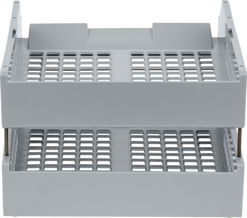 Лоток для бумаг горизонтальный СТАММ "Strong", набор 2шт., на метал. стержнях, серый