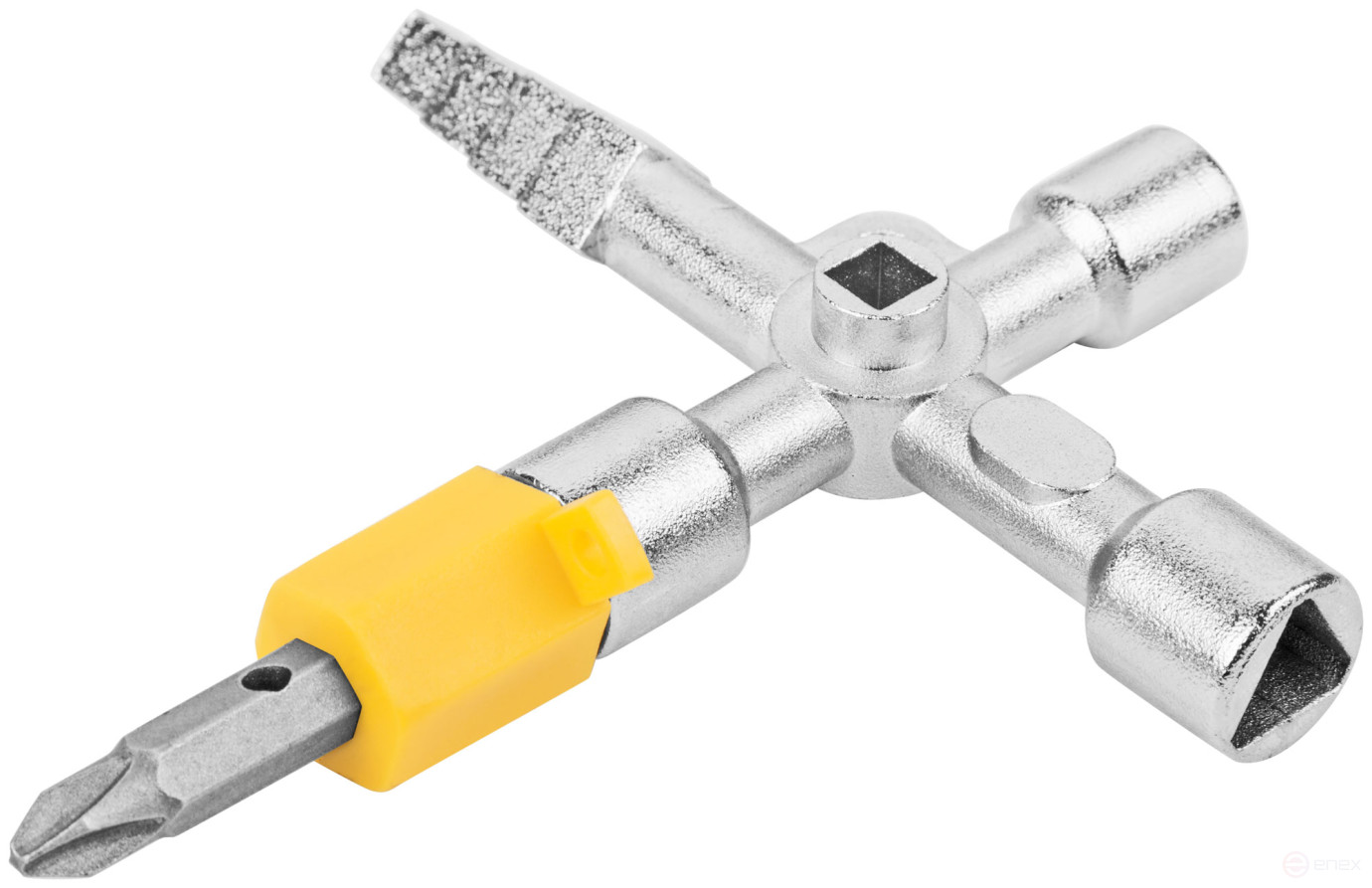 Ключ универсальный для электрошкафов 5-в-1, двусторонняя CrV бита PH2/SL7