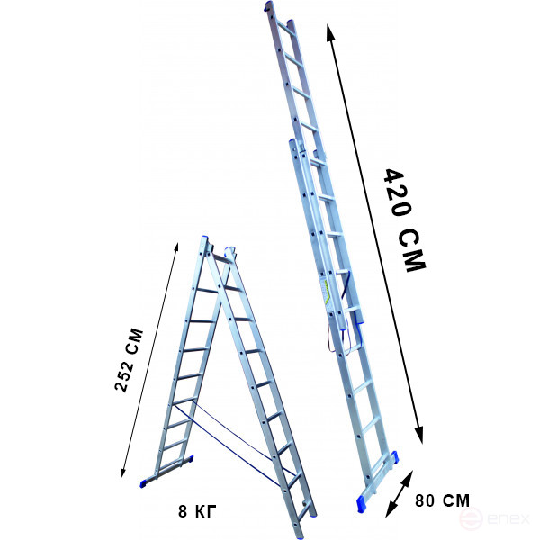 A 9-step two-section staircase
