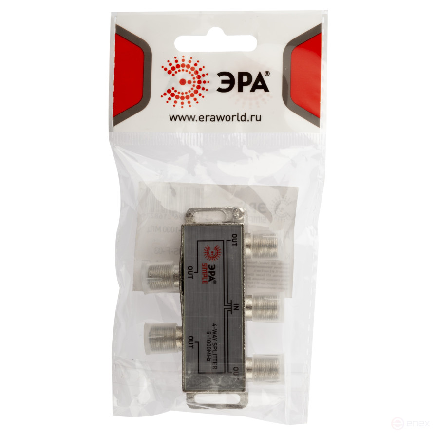 ERA SIMPLE DS-F-03 TV divider 4 branches for F connector 5-1000 MHz package 1 pc
