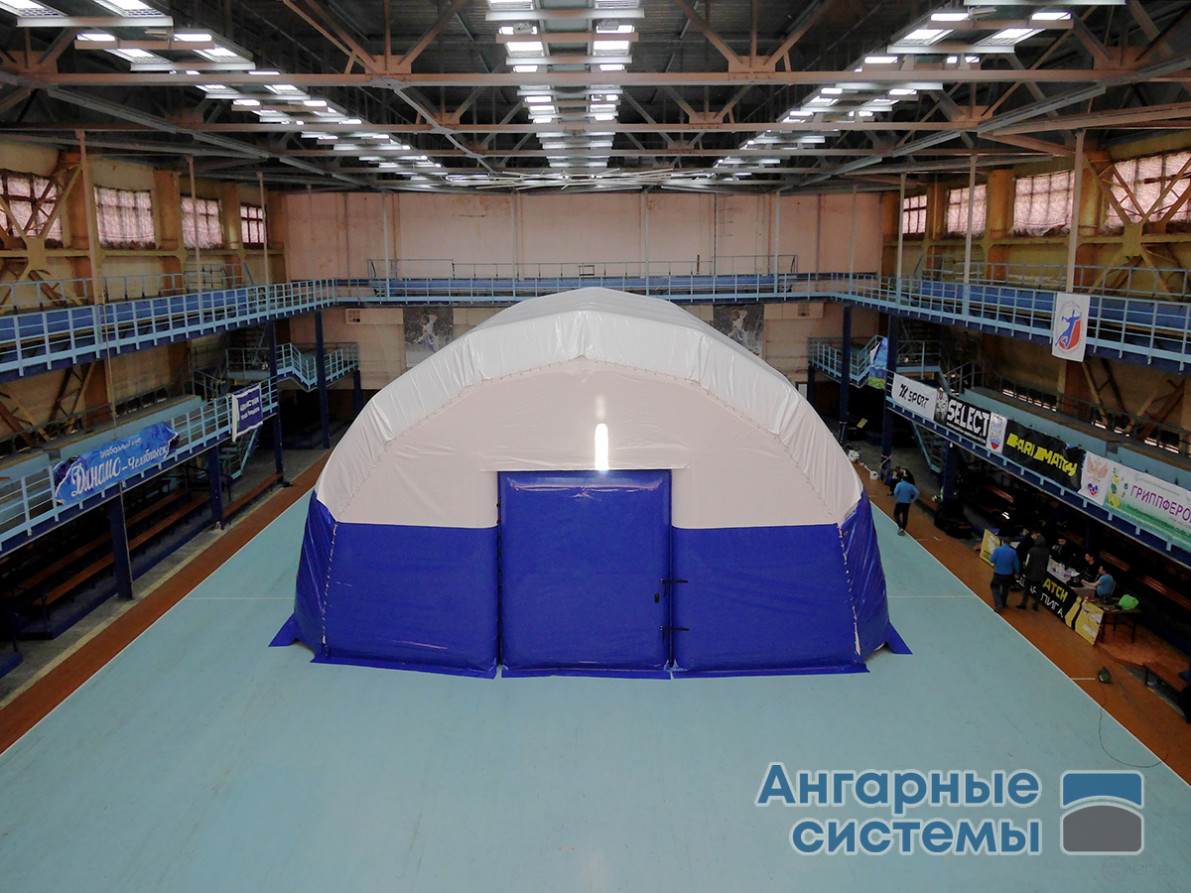 PVC pneumatic frame hangar garage with swing gates