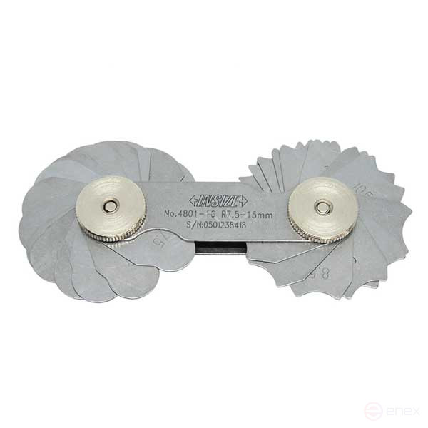 Radius templates 7.5-15 mm, 16+16