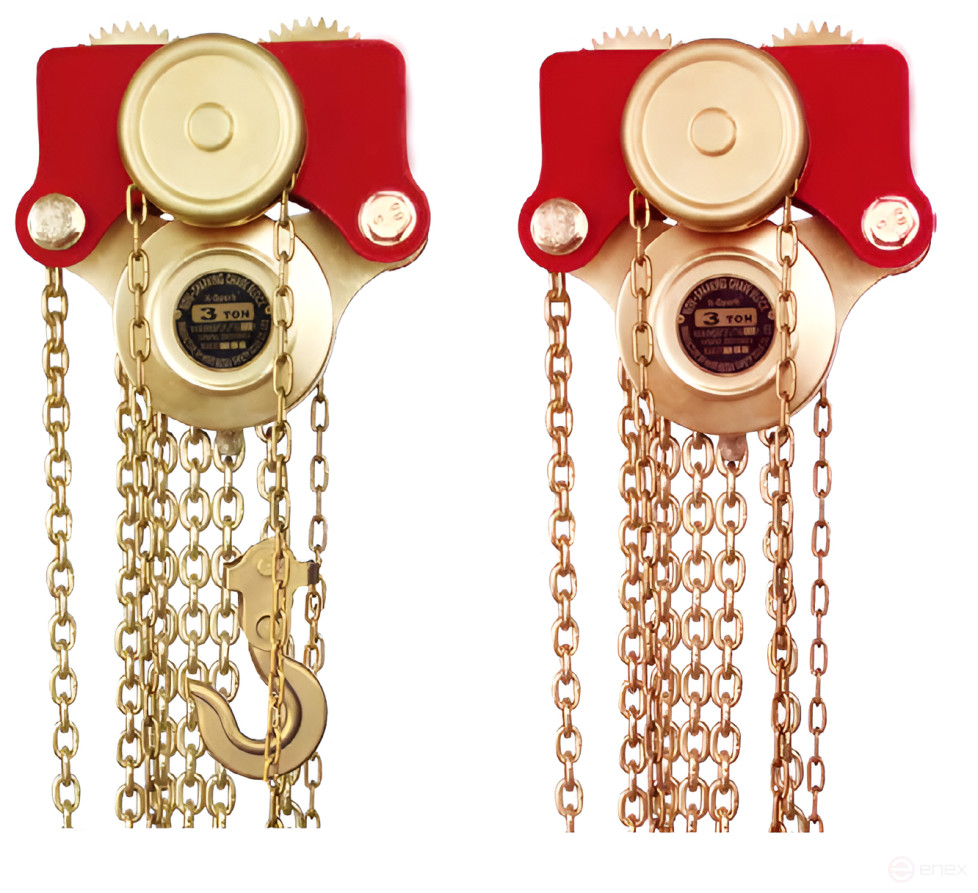 Chain hoist with carriage (2t) intrinsically safe, BeCu 307C-1006 alloy, HORTZ