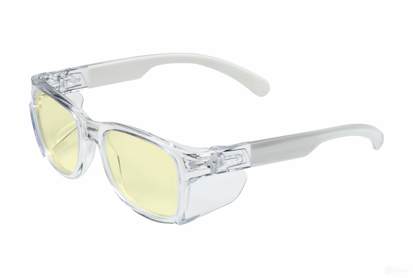 Safety glasses open O80 Zebra StronGlas (2C-1,2), colorless frame, 30 pcs.