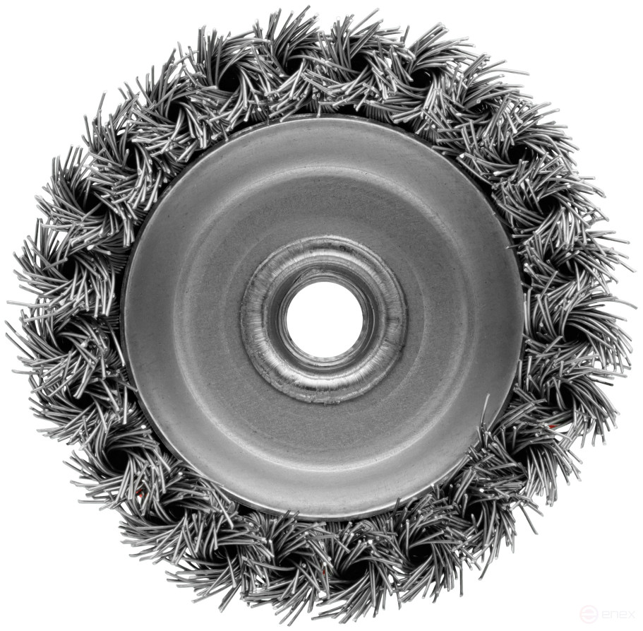 Корщетка-чашка, гайка М14, стальная витая проволока 100 мм, блистер