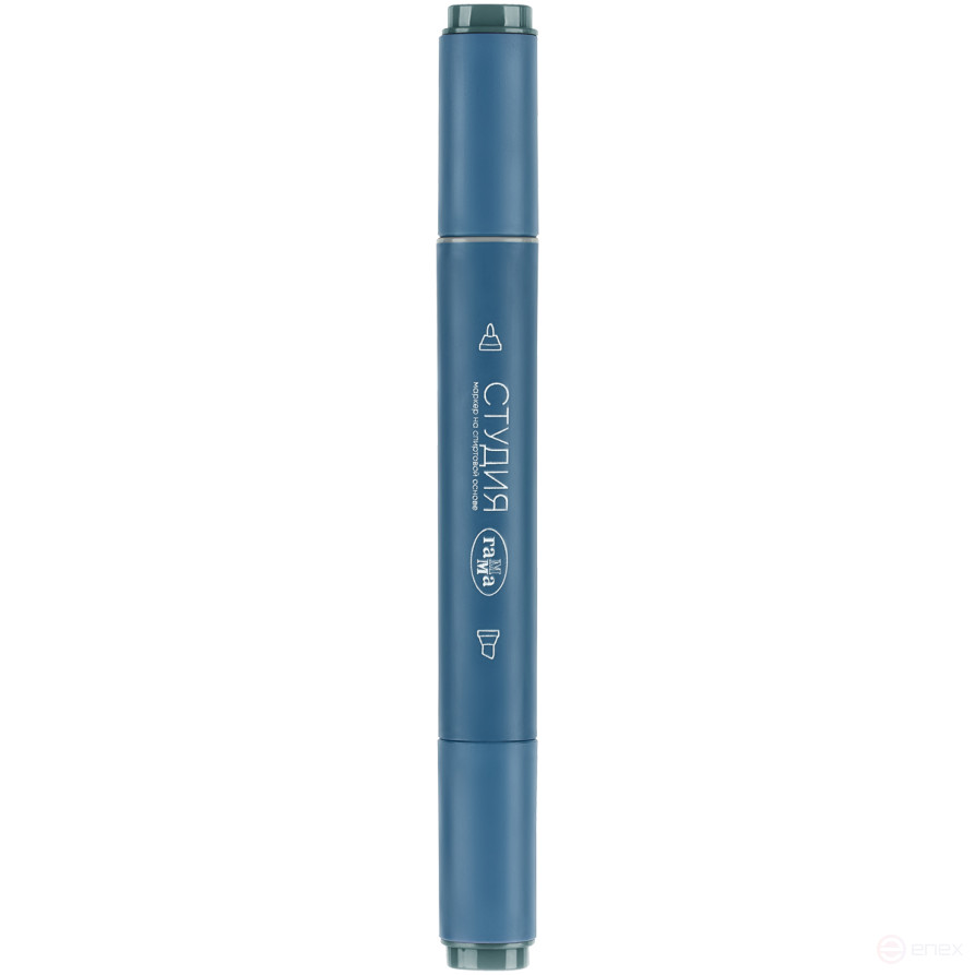 Маркер двусторонний для скетчинга Гамма "Студия", серый гранитный, корпус трехгранный, пулевид./клиновид. наконечники