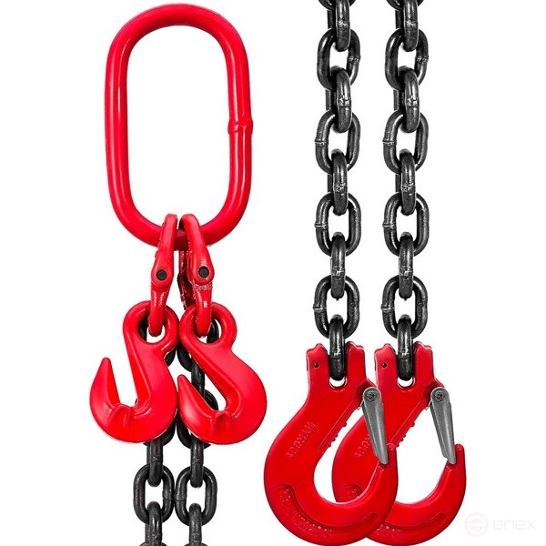 2.8T 3m OCALIFT 2CC Chain Sling with Shorteners Glazed Chain 8kl G80