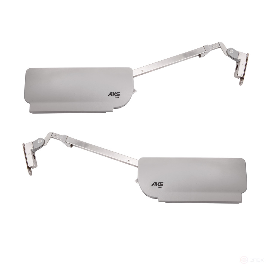 Lifting mechanism upper B with door closer and locking in any position for two doors AKS PLUS TITAN grey