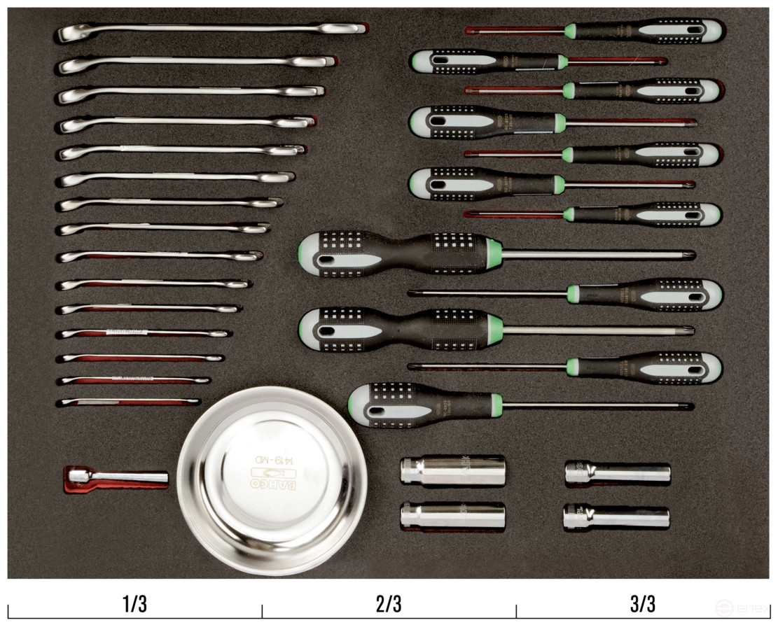 Fit&Go Набор торцевых головок 1/2 + накидные ключи + шарнирно-губцевый инструмент в ложементе, 29 предметов