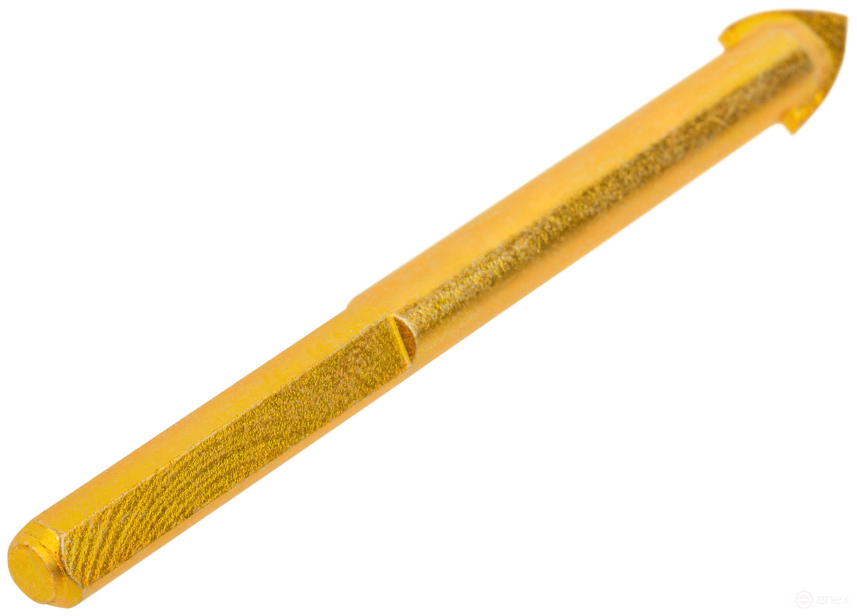 Universal drill bit for tile, glass, granite, concrete, brick, triangular shank, 8x75 mm