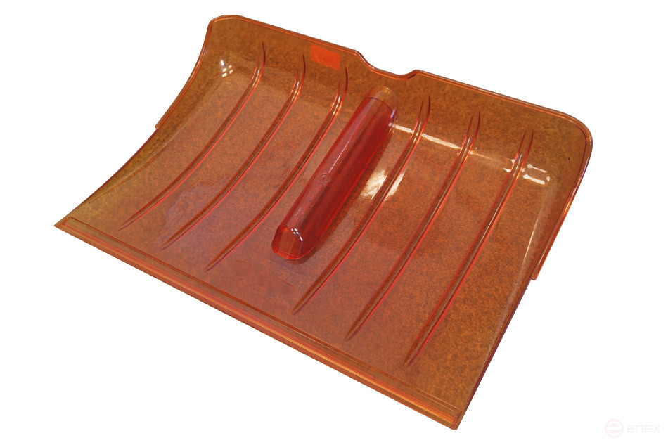 CARBON-LUX snow shovel, Transparent, colored (polycarbonate), with aluminum painted handle+ V handle