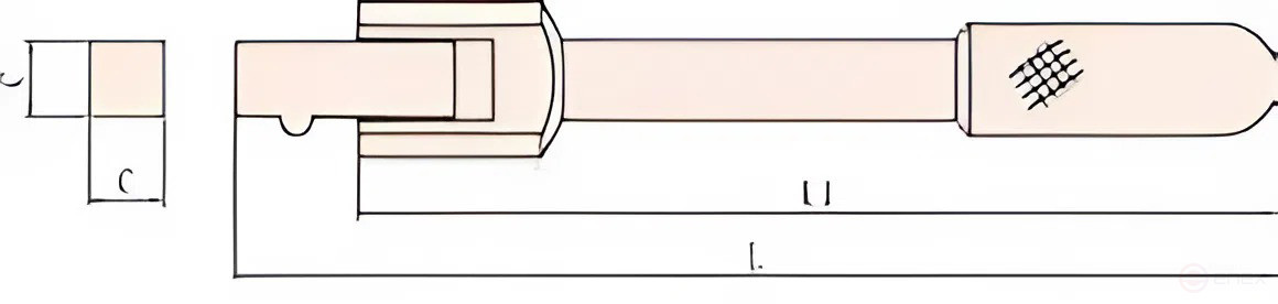 Hinge pin 304 mm 1" intrinsically safe alloy AlCu 118-1012, HORTZ