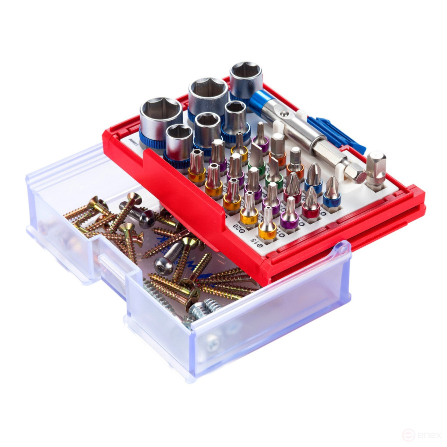 Набор вставок (бит) 1/4", PH, PZ, Hex, Torx, Slotted, 28 предметов МАСТАК 058-10028C