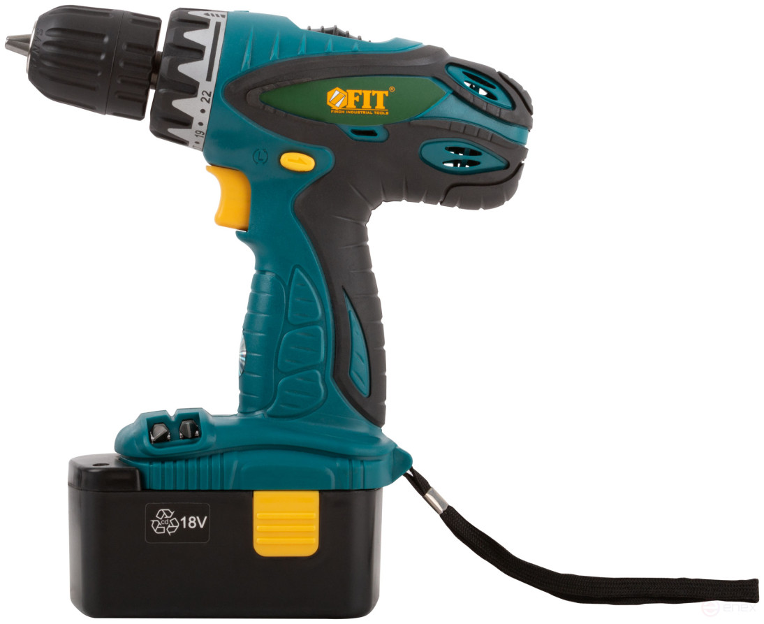 Drill-Screwdriver acc. 18.0 V; 0-550 rpm; 16.0 Nm; 2 (Ni-Cd) 1.3 Ah; 3-5 h.; res. tilt; case