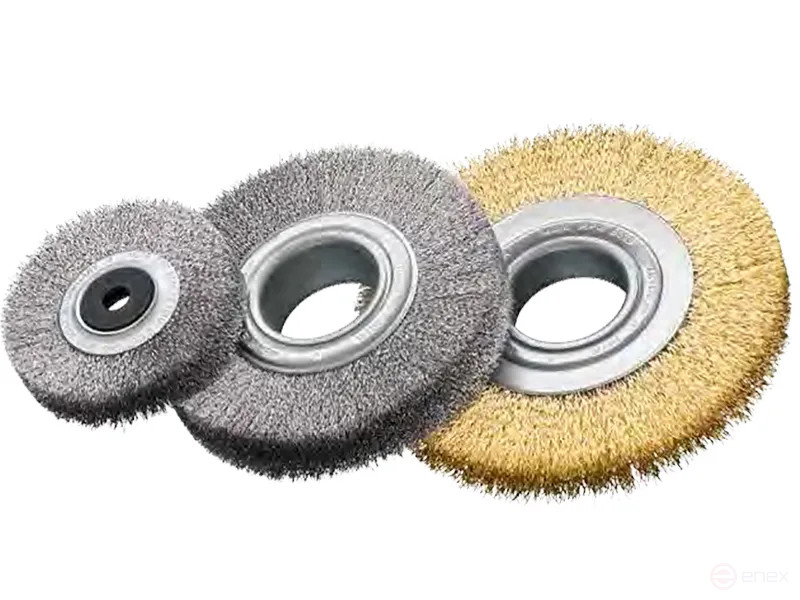 Щетка цилиндрическая гофрированная, Д178 мм, ширина 14 мм, стальная гофрированная проволока STA 0,30 мм