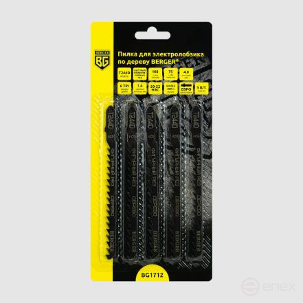 Electric jigsaw saw T244D, curved cut (5 pcs, pitch 4.0 mm, length 100/75 mm) BERGER BG1712