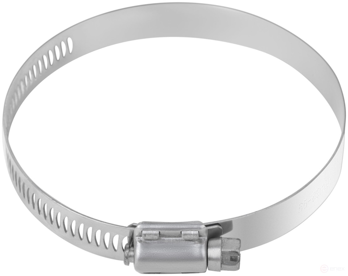 Хомут обжимной просечной, ширина 12,7 мм, нерж.сталь 65-89 мм