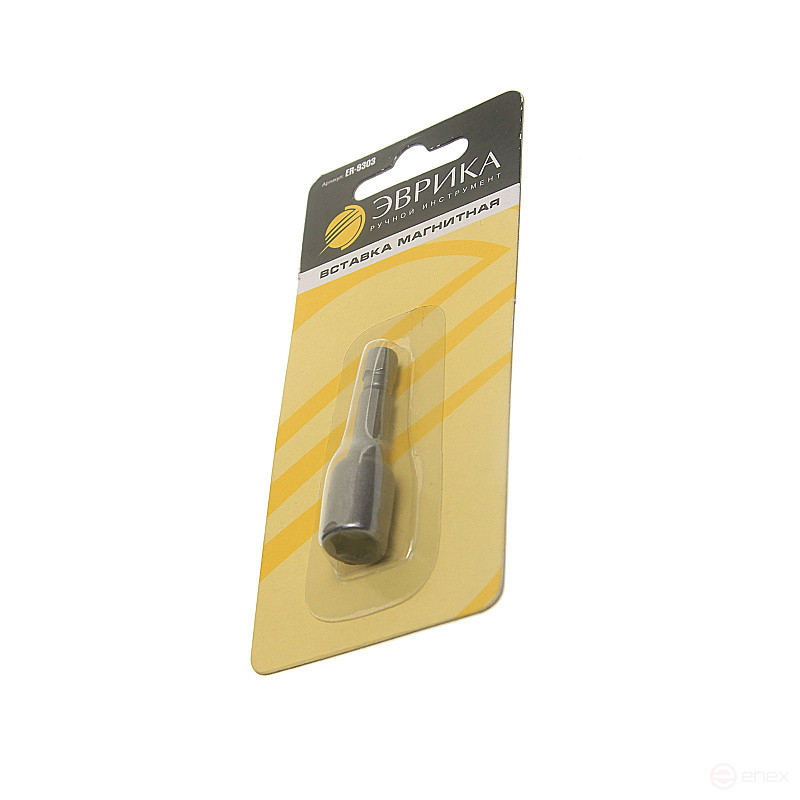 Вставка-головка магнитная 8мм 6-гранная L=48мм для шуруповерта в блистере ЭВРИКА ER-9303 /1/20