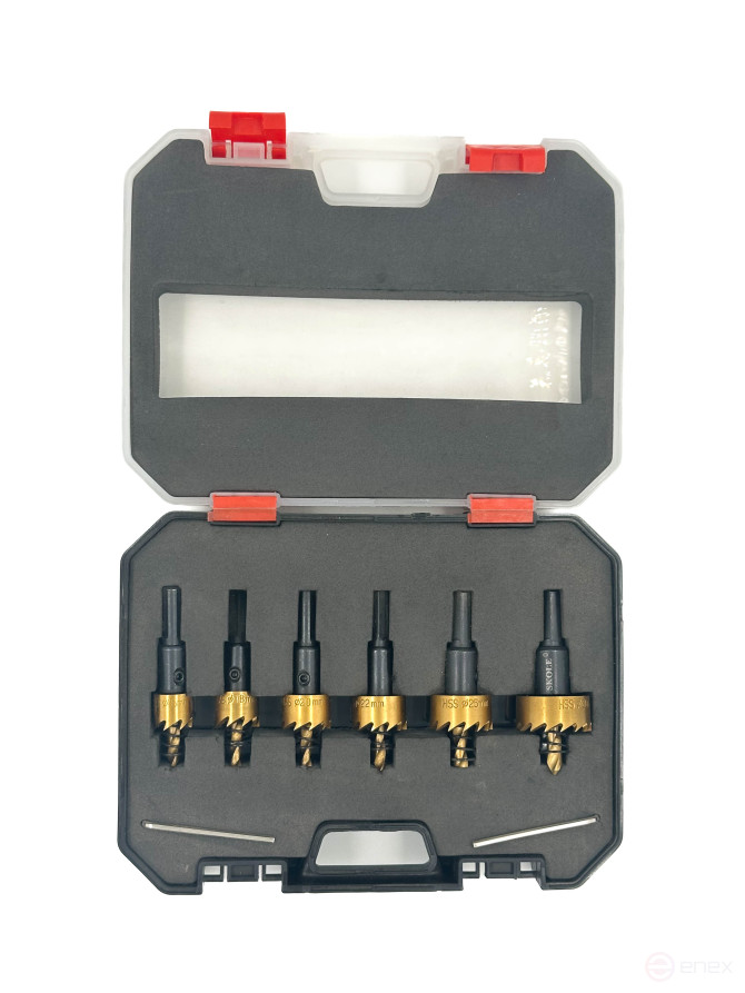 Set of cylindrical HSS metal crowns Skole (16-18-20-22-25-30) 6 pcs/pack K17-1630-6