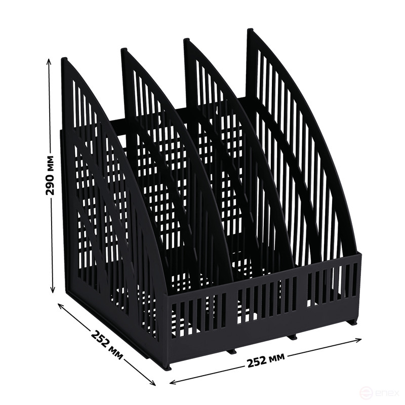 Лоток для бумаг вертикальный СТАММ "Line", сборный, 3 отделения, черный