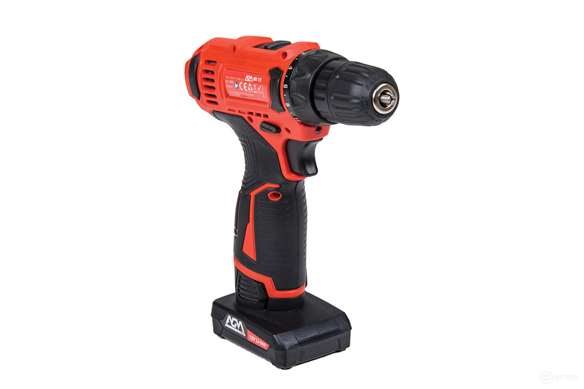 Cordless drill-screwdriver AGM BD 12V with battery and charger