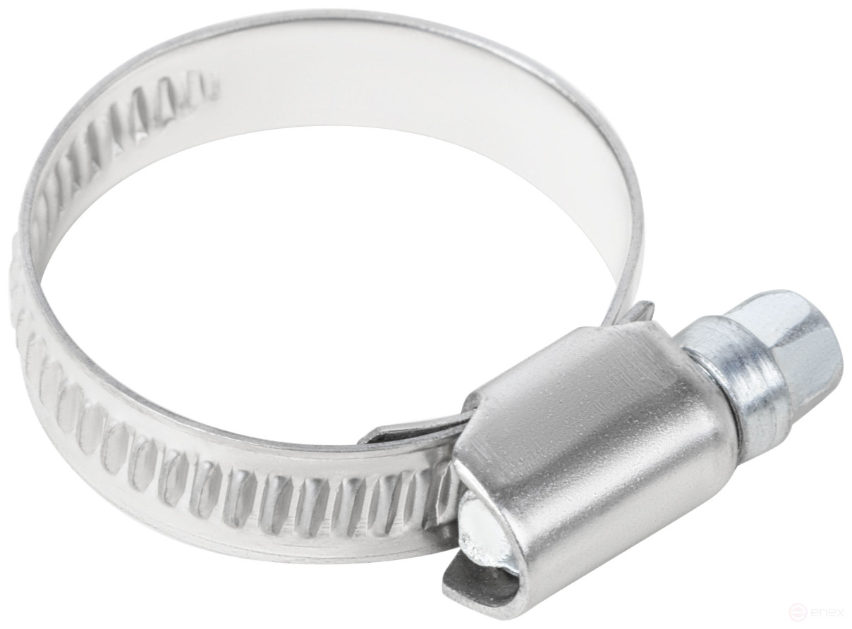 Хомут обжимной накатной, ширина 9 мм, нерж.сталь 20-32 мм