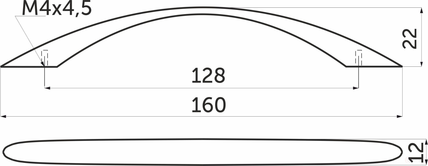 Ручка меб. скоба мет. US26 128 сатин AKS