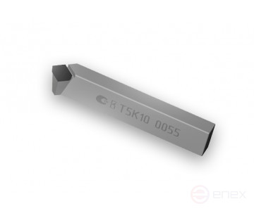 Bent-through turning cutter with plates made of hard alloy 2102-0081