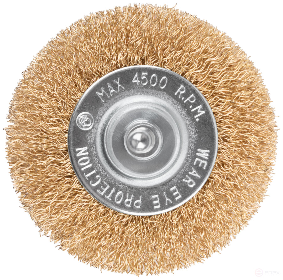 Щетка для дрели, тип "Плоская", латун. витая проволока 0,3 мм, 75 мм, блистер, CUTOP Profi