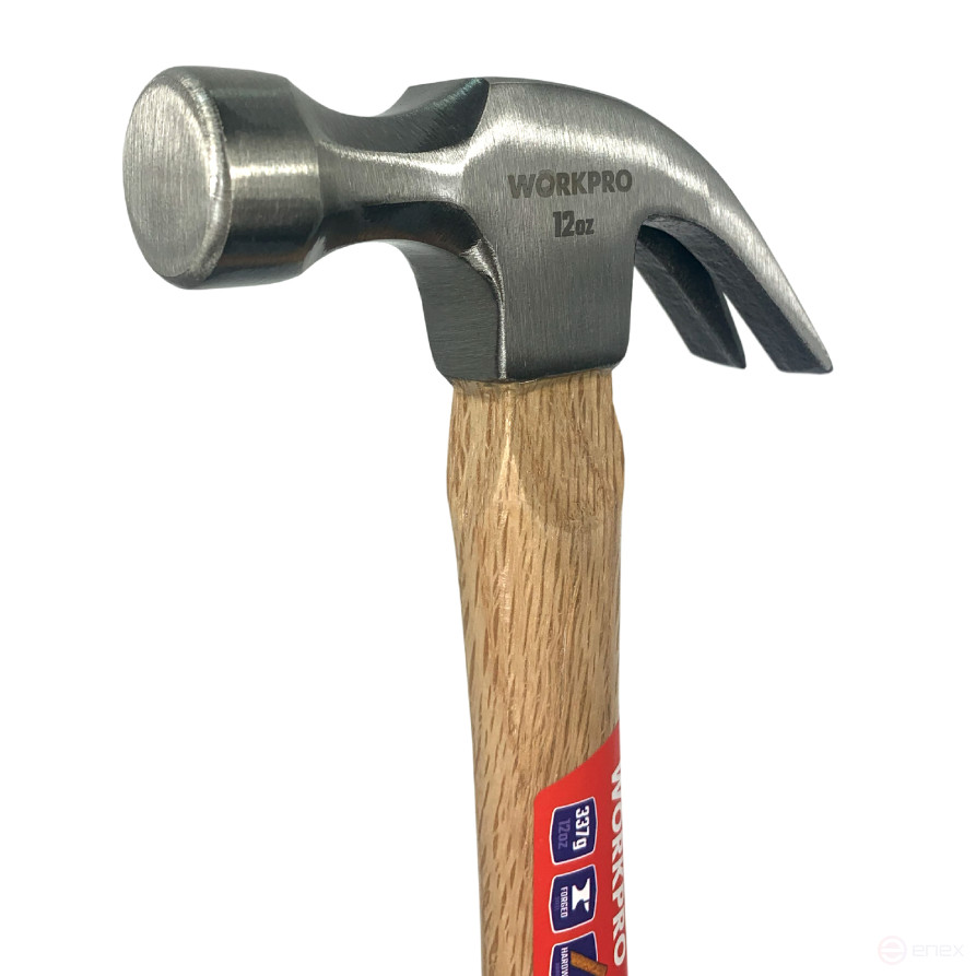 Carpentry hammer with wooden handle 337gr WP241005 WORKPRO