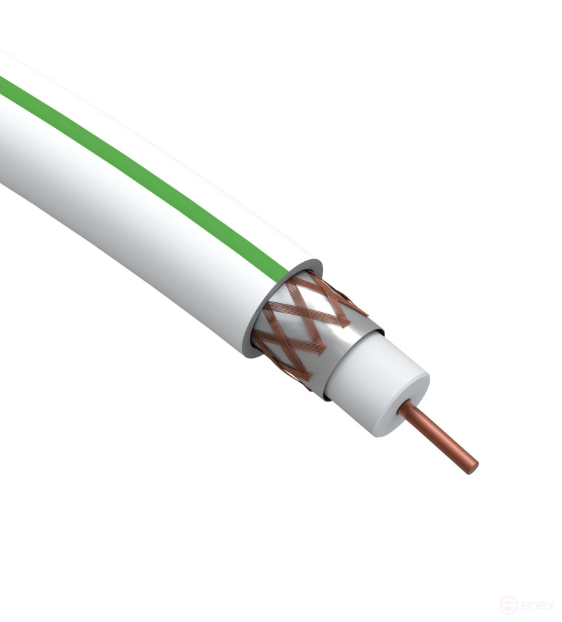 S-B-75-PVC100 ERA SAT 703 B Coaxial cable, 75 Ohm, Cu/(75% Cu braid), PVC, color white, 100 m coil