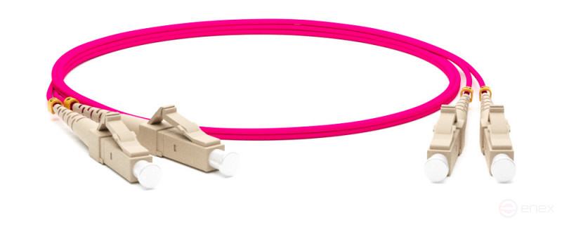 FC-D2-504-LC/PR-LC/PR-H-1.5M-LSZH-MG Patch cord fiber optic(cord) MM 50/125(OM4), LC-LC, duplex, 10G/40G, LSZH, 1.5 m