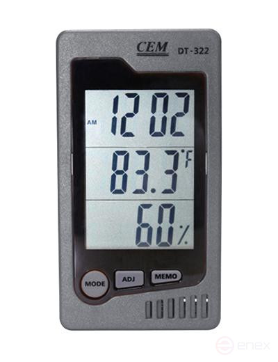 Часы, Измеритель температуры и влажности DT-322 CEM.