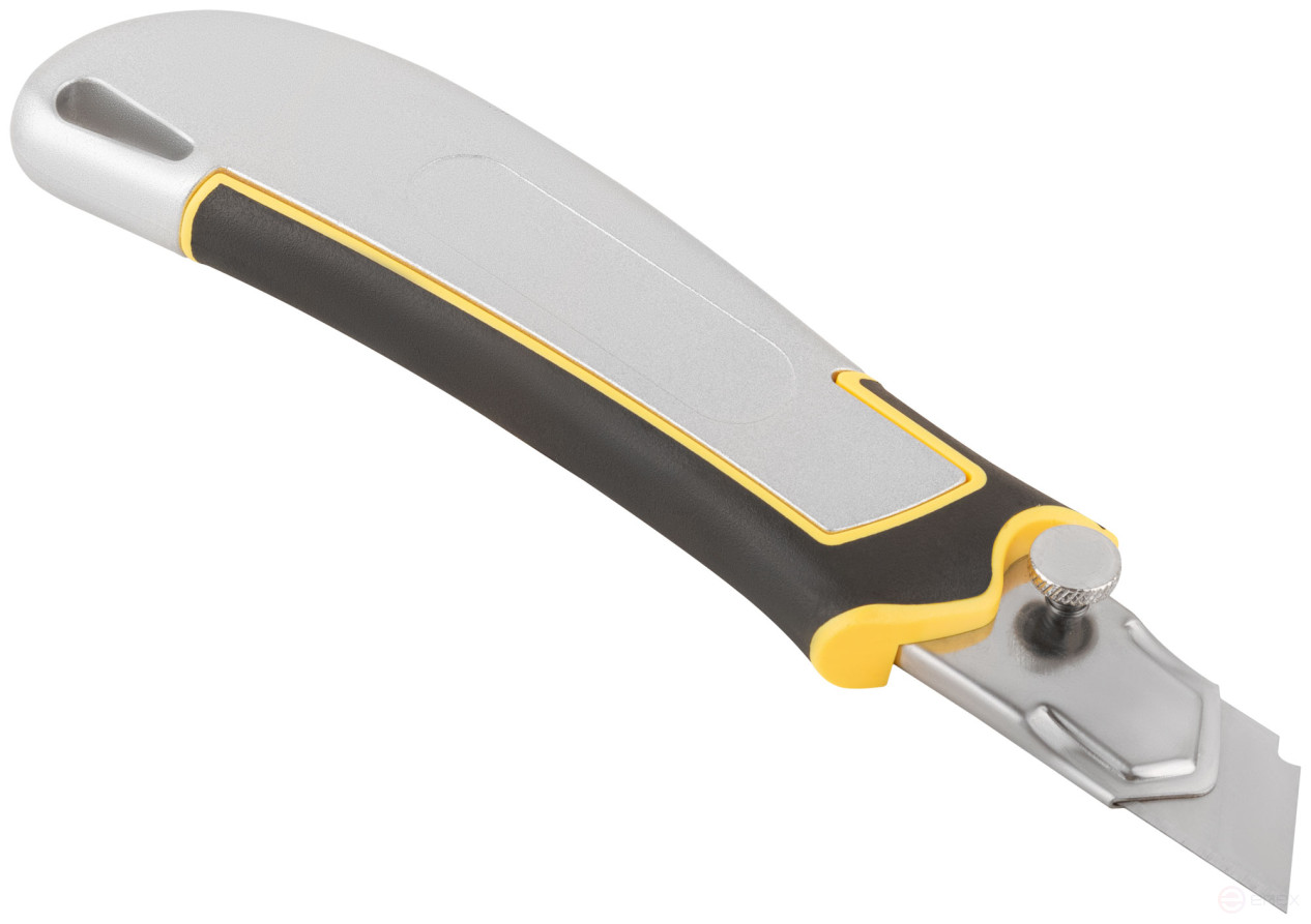 Нож технический 25 мм усиленный прорезиненный, дополнит. прижим