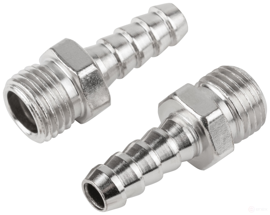 Herringbone connector adapters 8 mm - 1/4" external thread, 2 pcs.