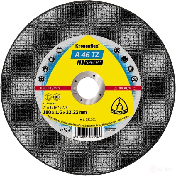 Отрезной круг INOX A 46 TZ Special, 180 x 1,6 x 22,23