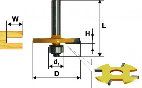 Edge milling cutter folding f50,8x6mm xv 12mm