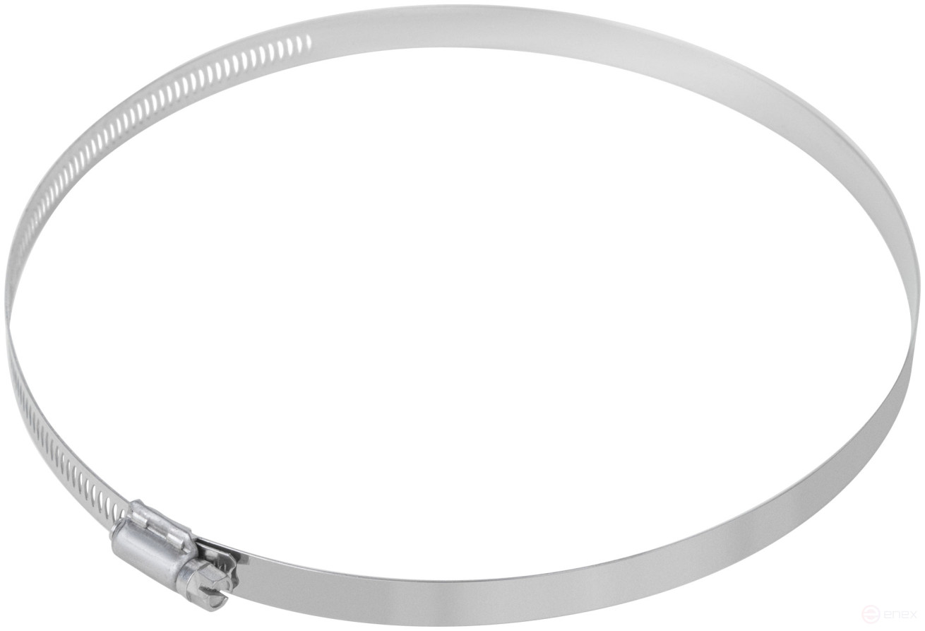 Crimp clamp, 12.7 mm wide, stainless steel.steel 130-203 mm