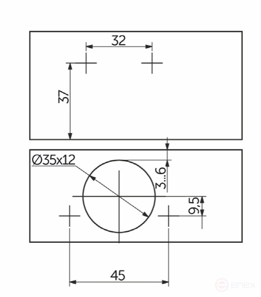Петля полунакладная с пружиной 45мм h0 slide-on AKS LIGHT 52г